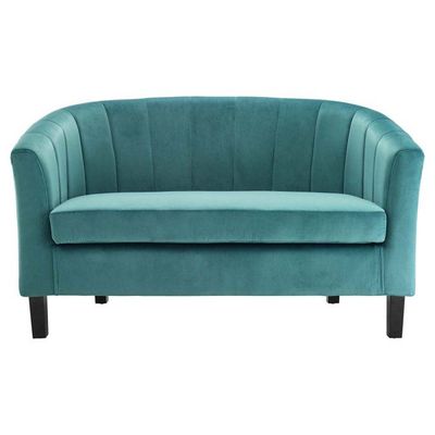 Modway Prospect Channel Tufted Upholstered Velvet Loveseat | L72xW127xH75 - Teal