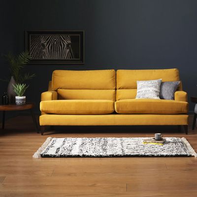Romilly 4 Seater Fabric Sofa | L100xW220xH94 - Yellow