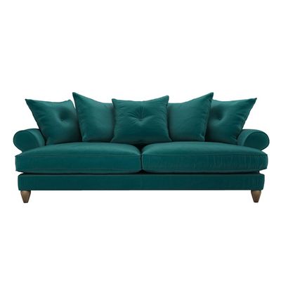 Amora 4 Seater Fabric Scatter Back Sofa | L110xW235xH96 - Green