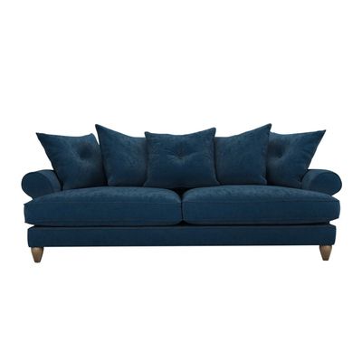 Amora 4 Seater Fabric Scatter Back Sofa | L110xW235xH96 - Navy Blue
