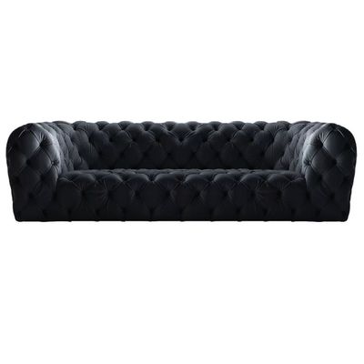 Chester Moon Velvet Sofa | L107xW295xH67 - Black