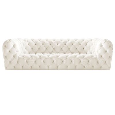 Chester Moon Velvet Sofa | L107xW295xH67 - White
