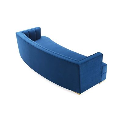 Encompass Channel Tufted Velvet Curved Sofa Navy | L72xW100xH216 - Navy Blue