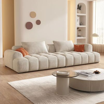 Bianca Modular Sofa in Corduroy Fabric | L96xW200xH63 - Ivory