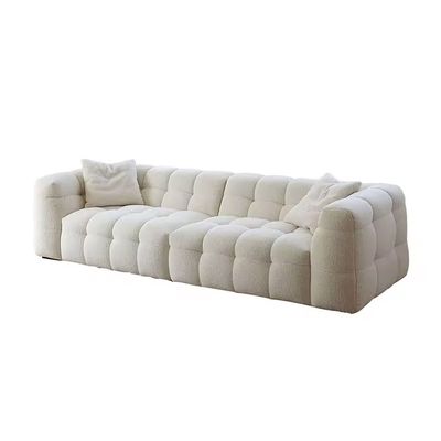 Cloud shaped Sofa in Boucle Fabric Sofa in white Color | L103xW300xH70 - White