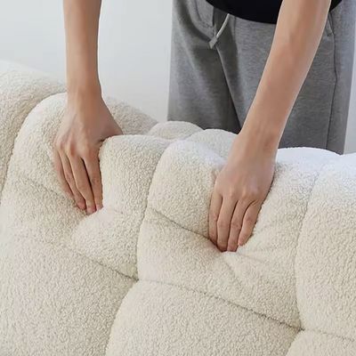 Cloud shaped Sofa in Boucle Fabric Sofa in white Color | L103xW300xH70 - White