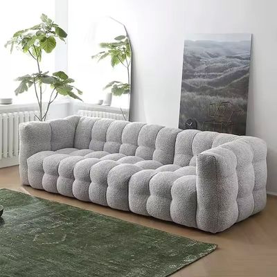 Cloud shaped Sofa in Boucle Fabric Sofa in Grey Color | L103xW300xH70 - Grey