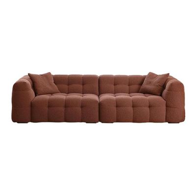 Cloud shaped Sofa in Boucle Fabric Sofa in Red Color | L103xW230xH70 - Red