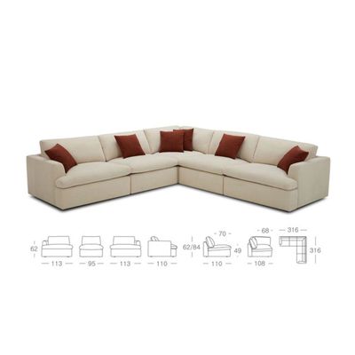 Bestford Modular Sofa | L316xW316xH84 - Beige