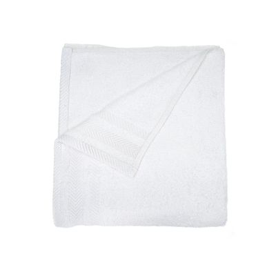 Bath Towel White 70 X 140 Cm 100% Cotton 400 Gsm Set Of 01 - Art-Bt024