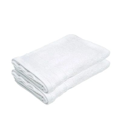 Bath Towel White 70 X 140 Cm 100% Cotton 400 Gsm Set Of 02 - Art-Bt024