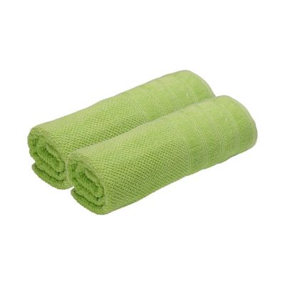 Bath Towel Green 70 X 140 Cm 100% Cotton 550 Gsm Set Of 02 - Art-Bt028