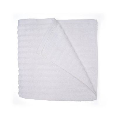Bath Towel White 70 X 140 Cm 100% Cotton 500 Gsm Set Of 02