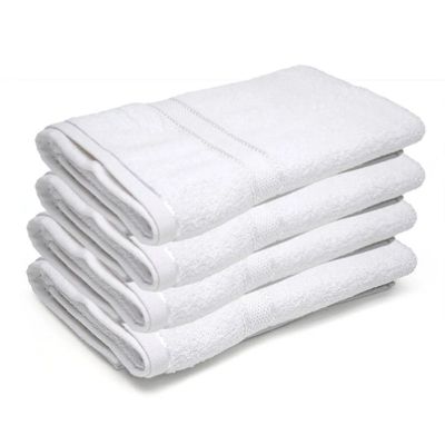 Bath Towel White 70 X 140 Cm 100% Cotton 500 Gsm Set Of 04 - Art-Bt009