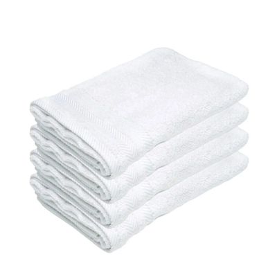 Bath Towel White 70 X 140 Cm 100% Cotton 400 Gsm Set Of 04 - Art-Bt024