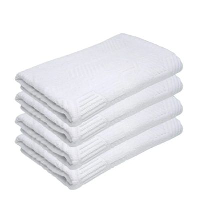 Bath Towel White 70 X 140 Cm 100% Cotton 500 Gsm Set Of 04 - Art-Bt006