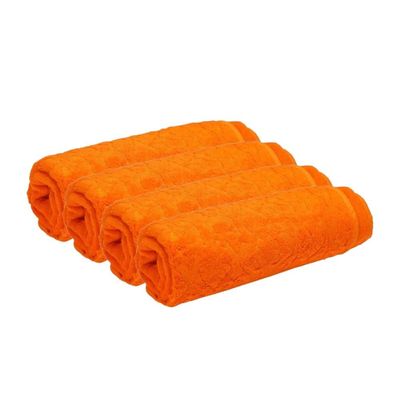 Bath Towel Orange 70 X 140 Cm 100% Cotton 550 Gsm Set Of 04 - Art-Btd003