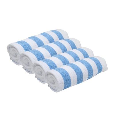 Bath Towel Light Blue 70 X 140 Cm 100% Cotton 550 Gsm Set Of 04