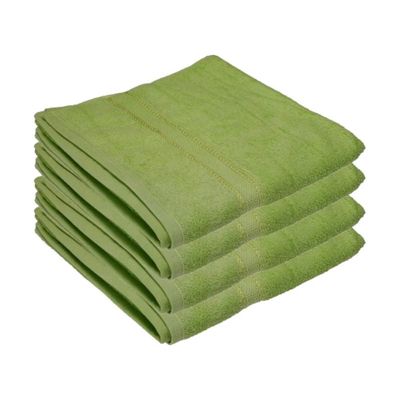 Bath Towel Green 70 X 140 Cm 100% Cotton 550 Gsm Set Of 04