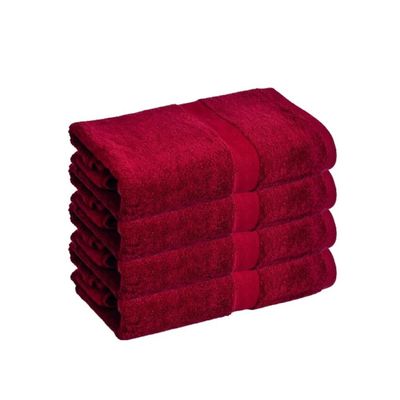 Bath Towel Maroon 70 X 140 Cm 100% Cotton 550 Gsm Set Of 04