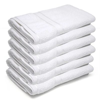 Bath Towel White 70 X 140 Cm 100% Cotton 500 Gsm Set Of 06 - Art-Bt009