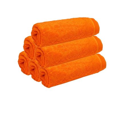 Bath Towel Orange 70 X 140 Cm 100% Cotton 550 Gsm Set Of 06 - Art-Btd003