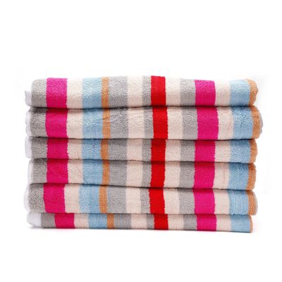 Bath Towel White Stripe 70 X 140 Cm 100% Cotton 550 Gsm Set Of 06