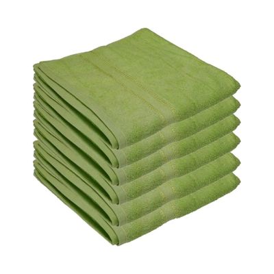 Bath Towel Green 70 X 140 Cm 100% Cotton 550 Gsm Set Of 06