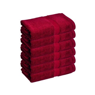 Bath Towel Maroon 70 X 140 Cm 100% Cotton 550 Gsm Set Of 06