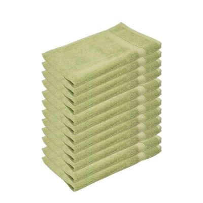 Hand Towel Green 40 X 70 Cm 100% Cotton 500 Gsm Set Of 12