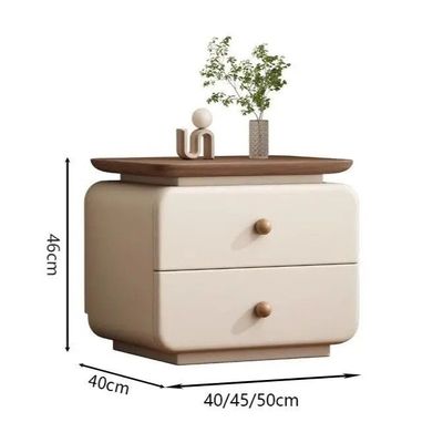Sleek Bedside Table with Two Storage Drawers.