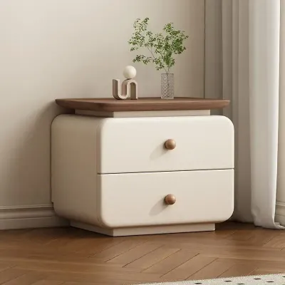 Sleek Bedside Table with Two Storage Drawers.