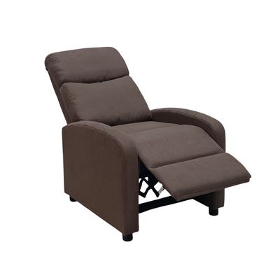 Single Seater Fabric Recliner Chair – Manual Reclining Sofa with Modern Design & Soft Padding – Comfortable One-Seater Lounge Chair for Living Room & Home Relaxation, Brown