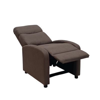 Single Seater Fabric Recliner Chair – Manual Reclining Sofa with Modern Design & Soft Padding – Comfortable One-Seater Lounge Chair for Living Room & Home Relaxation, Brown