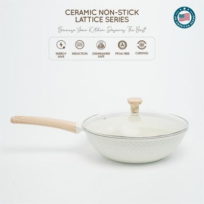 Healthy & Safe Ceramic Nonstick 10-pcs Cookware Set, Non-toxic, Induction Ready Set.