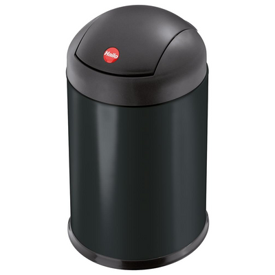 Hailo Sienna Swing Bin Small, 4 Liter Compact Kitchen Bin, Waste Bin for Bedroom Office, Mini Plastic Dustbin, Small Trash Bin, Black, Made in Germany, HLO-0704-219