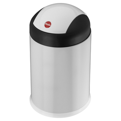 Hailo Sienna Swing Bin Small, 4 Liter Compact Kitchen Bin, Waste Bin for Bedroom Office, Mini Plastic Dustbin, Small Trash Bin, Made in Germany, White, HLO-0704-930