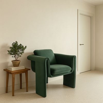 ROTAI Floria Lounge Chair with 2-Year Warranty | Soft Fabric Accent Armchair | D28 High-Density Foam | Spring Comfort | Metal & Plywood Frame | Modern Compact Chair for Living Room or Bedroom