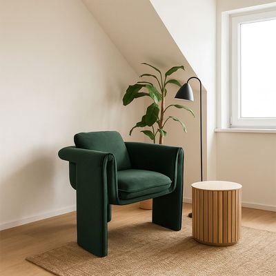 ROTAI Floria Lounge Chair with 2-Year Warranty | Soft Fabric Accent Armchair | D28 High-Density Foam | Spring Comfort | Metal & Plywood Frame | Modern Compact Chair for Living Room or Bedroom