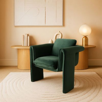 ROTAI Floria Lounge Chair with 2-Year Warranty | Soft Fabric Accent Armchair | D28 High-Density Foam | Spring Comfort | Metal & Plywood Frame | Modern Compact Chair for Living Room or Bedroom