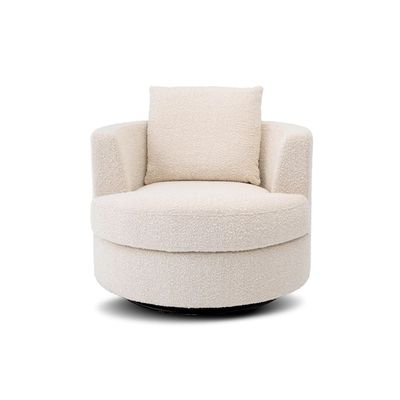 ROTAI Nest Swivel Chair with 2-Year Warranty | Modern Lounge Chair with Soft Fabric | 360° Swivel Base | D28 High-Density Foam | Spring Support | Pine Wood Frame | Living Room or Office Accent Chair