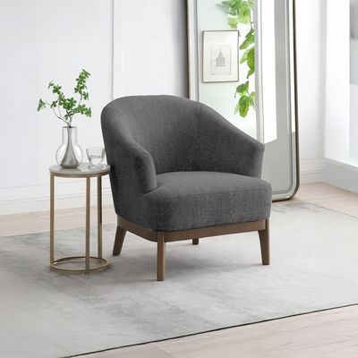 ROTAI Laura Lounge Chair with 2-Year Warranty | Soft Fabric Accent Chair | D28 High-Density Foam | Spring Support | Pine Wood Frame | Modern Armchair for Living Room or Bedroom.