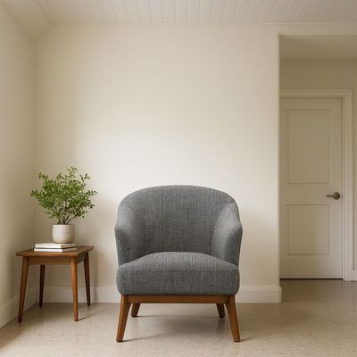 ROTAI Laura Lounge Chair with 2-Year Warranty | Soft Fabric Accent Chair | D28 High-Density Foam | Spring Support | Pine Wood Frame | Modern Armchair for Living Room or Bedroom.