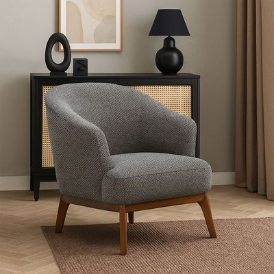 ROTAI Laura Lounge Chair with 2-Year Warranty | Soft Fabric Accent Chair | D28 High-Density Foam | Spring Support | Pine Wood Frame | Modern Armchair for Living Room or Bedroom.