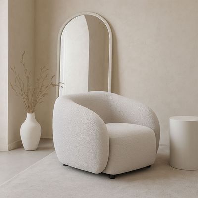 ROTAI Aspen Armchair with 2-Year Warranty | Modern Accent Chair with Soft Fabric | D28 Foam | Spring Support | Solid Wood Frame | Living Room Armchair | Compact & Comfortable Seating.