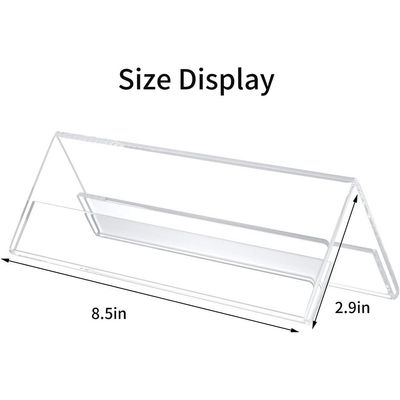 12 Pack Acrylic Name Plates for Desk, 8.5"x2.9" Clear Acrylic Sign Holder Name Tent, Double-Sided Paper Display Stand for Office, Home, Store, Classroom
