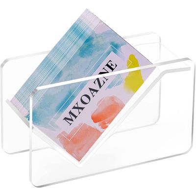 Acrylic Business Card Holder for Desk, Clear Business Card Holders, Business Card Display Stand, Business Card Organizer, Large Capacity 100 Cards, 1 Slot