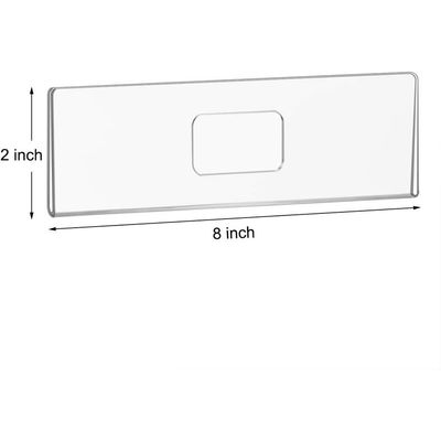 12 Pack Acrylic Wall Name Plate Holder 2x8 Inch,Clear Plastic Sign Holder Horizontal with Double Sided Tape,Door Name Plates Set Small License Plates Frame For Office Home Classroom Teacher