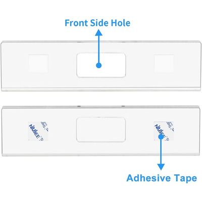 12 Pack Acrylic Wall Name Plate Holder 2x8 Inch,Clear Plastic Sign Holder Horizontal with Double Sided Tape,Door Name Plates Set Small License Plates Frame For Office Home Classroom Teacher