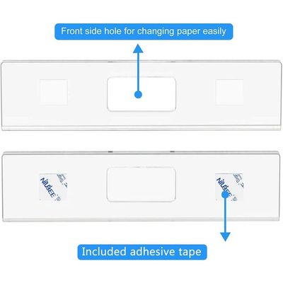 12 Pack Acrylic Wall Name Plate Holder 2x8 Inch,Clear Plastic Sign Holder Horizontal with Double Sided Tape,Door Name Plates Set Small License Plates Frame For Office Home Classroom Teacher
